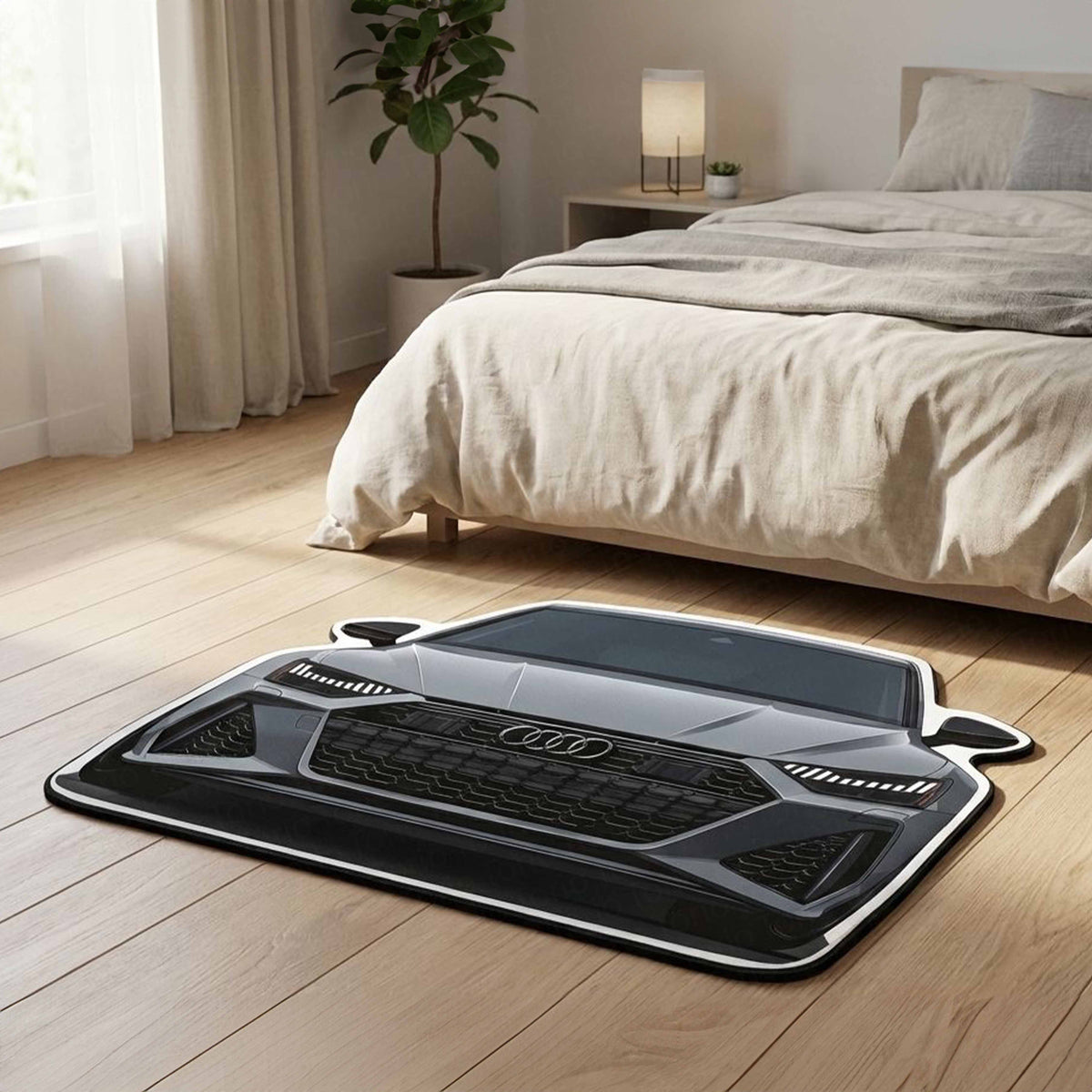 Audi RS7 Front Cutout Soft Flat Rug | Anti-Slip Washable Rubber Floor Mat for Bedroom, Living Room & Gaming Room