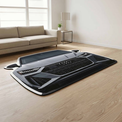 Audi RS7 Front Cutout Soft Flat Rug | Anti-Slip Washable Rubber Floor Mat for Bedroom, Living Room & Gaming Room