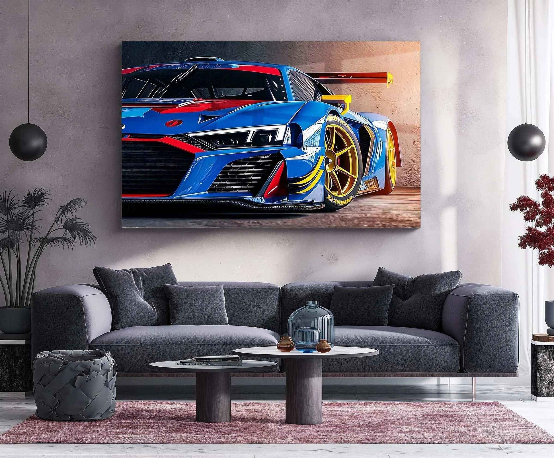 Audi Racing Neon LED Metal Poster â High-Performance Motorsport Wall Art2 - TURTLEWINGS