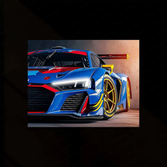 Audi Racing Neon LED Metal Poster â High-Performance Motorsport Wall Art2 - TURTLEWINGS