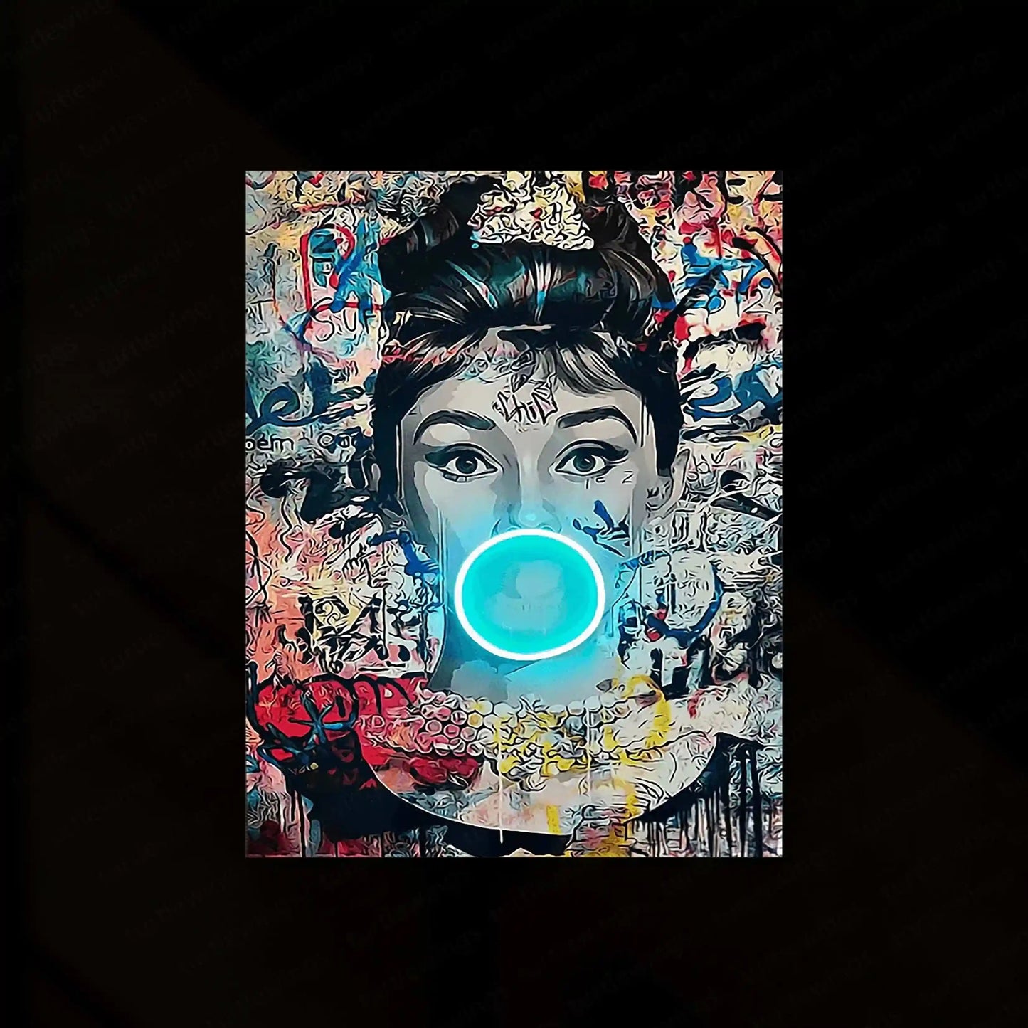 Audrey Hepburn Bubble Neon LED Metal Frame - Iconic Elegance with a Modern Twist - TURTLEWINGS