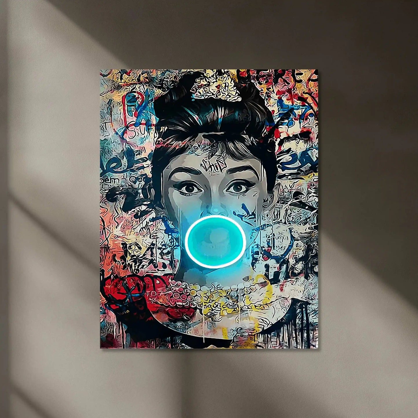 Audrey Hepburn Bubble Neon LED Metal Frame - Iconic Elegance with a Modern Twist - TURTLEWINGS