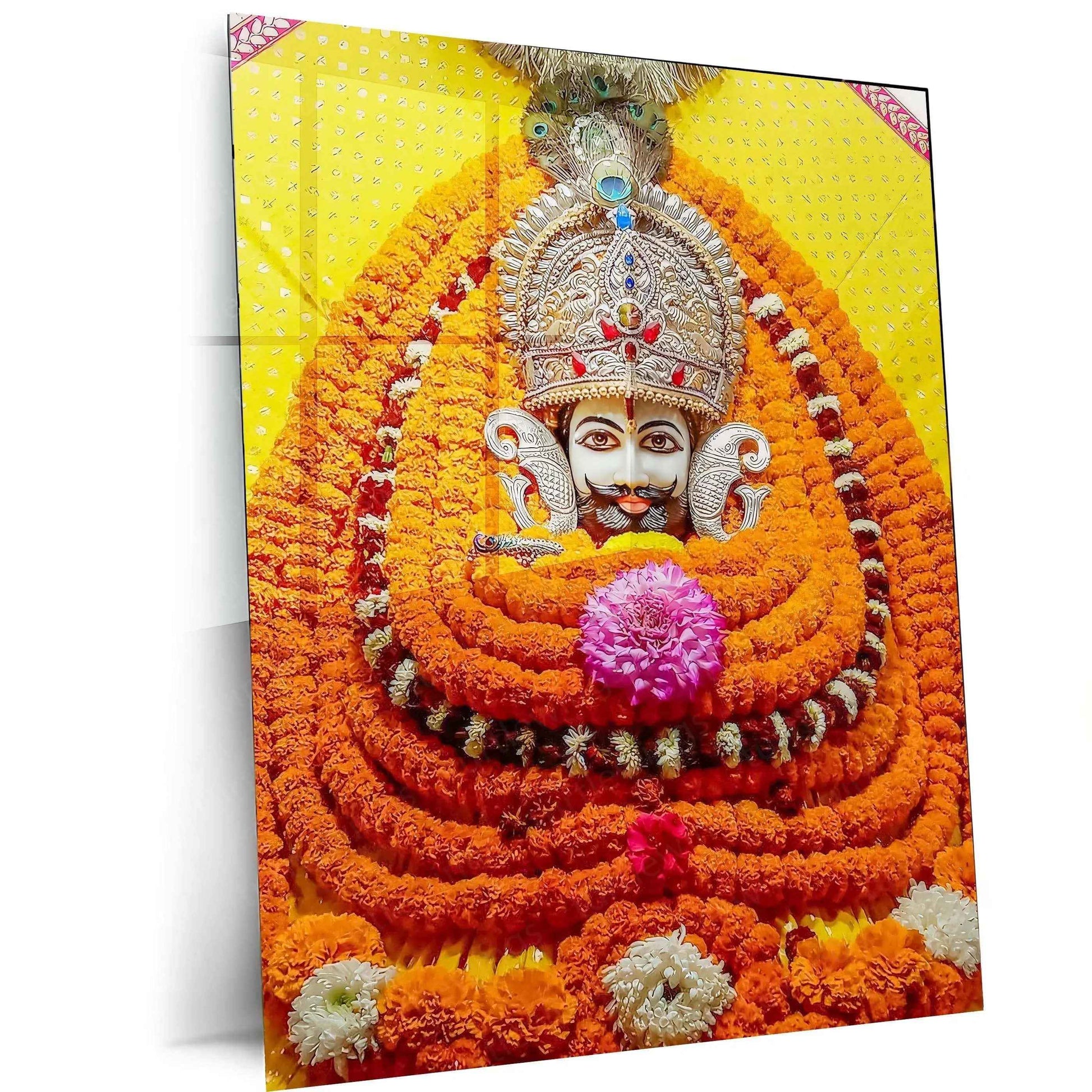 Khatu Shyam Maharaj Rajasthan Spiritual Metal Poster - Divine Grace and Devotion 2 - TURTLEWINGS