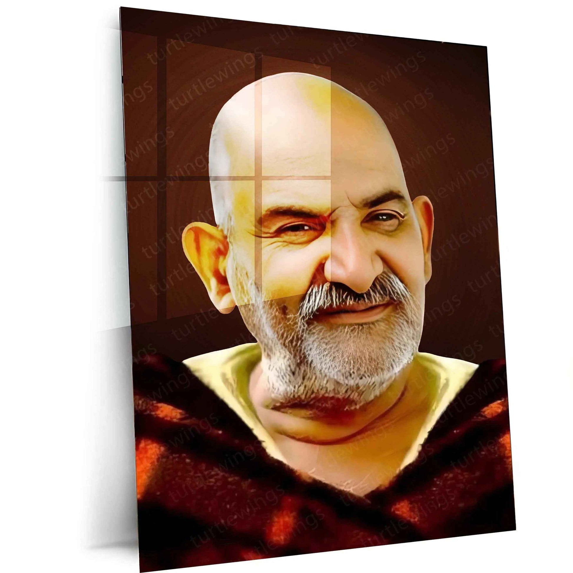 Neem Karoli Baba Metal Frame - A Divine Tribute 1 - TURTLEWINGS