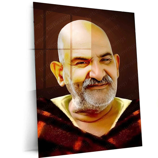 Neem Karoli Baba Metal Frame - A Divine Tribute 1 - TURTLEWINGS
