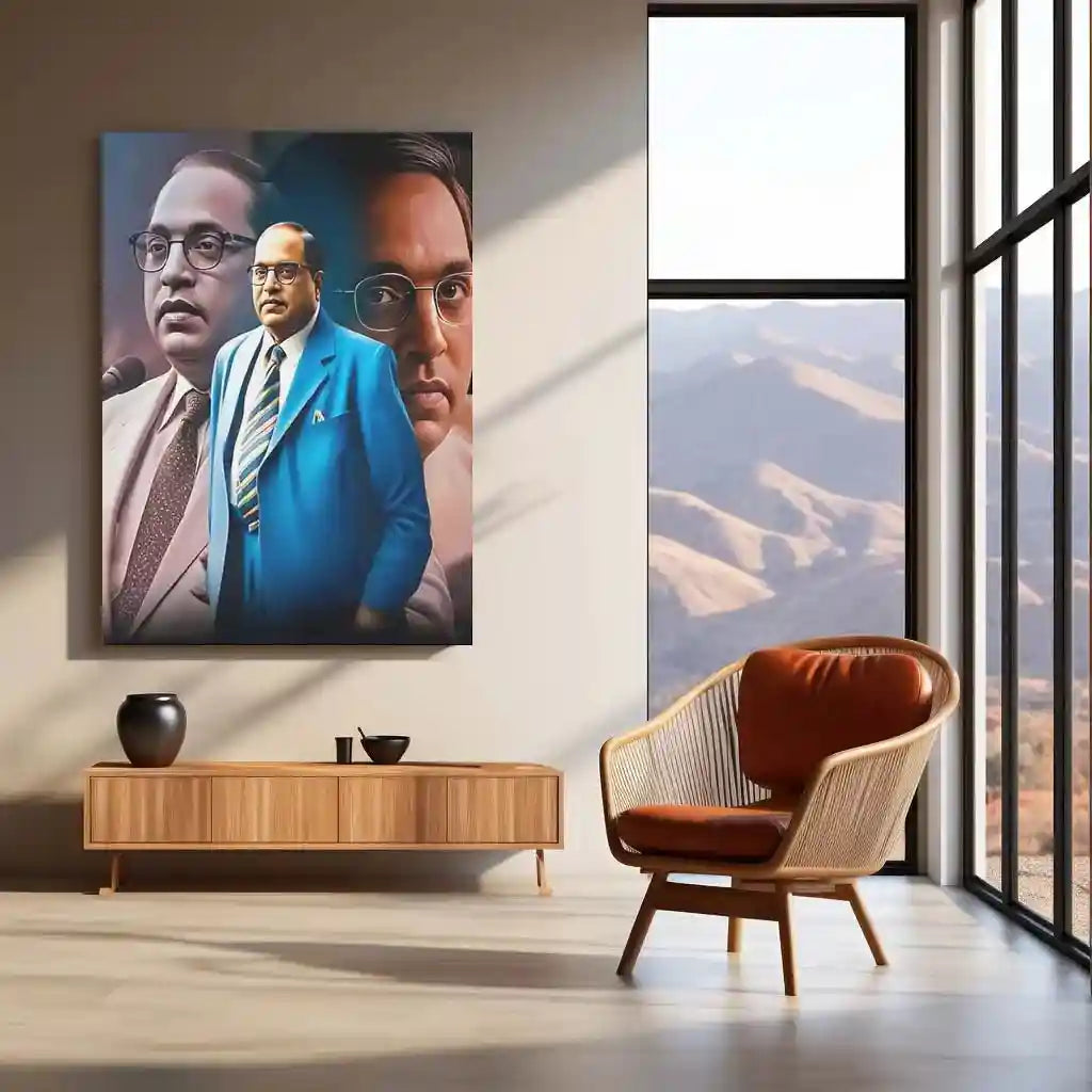 Dr. Babasaheb Ambedkar Metal Poster | Inspirational Wall Art | Social Reformer Tribute Frame - TURTLEWINGS