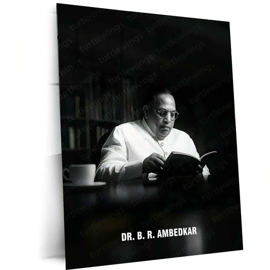 Dr. Babasaheb Ambedkar Metal Poster | Inspirational Wall Art | Social Reformer Tribute Frame - TURTLEWINGS