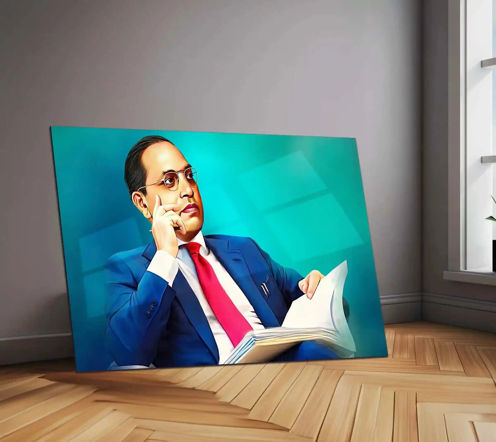 Dr. Babasaheb Ambedkar Metal Poster | Inspirational Wall Art | Social Reformer Tribute Frame 3 - TURTLEWINGS