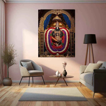 Tirupati Balaji Metal Frame II Divine Wall Art for Spiritual Home Decor - TURTLEWINGS