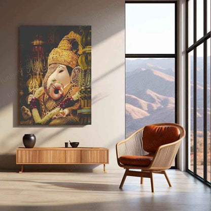 Bappa Metal Poster – Divine Lord Ganesha Wall Art | Hindu Spiritual Decor 2 - TURTLEWINGS