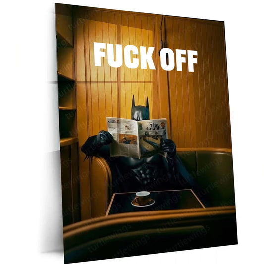 Not Today Batman – Attitude Quote Metal Poster | Bold Motivational Wall Art | Superhero-Inspired Decor Frame - TURTLEWINGS