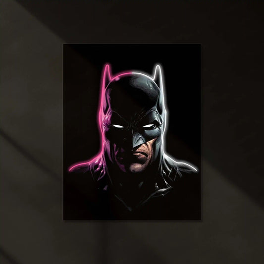 Batman Neon LED Frame | Dark Knight Superhero Wall Art | Gotham Aesthetic Decor - TURTLEWINGS