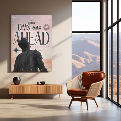 Quote Metal Poster | Batman – Better Days Are Ahead Metal Frame | Motivational Superhero Wall Art | Inspirational Quote Metal Poster