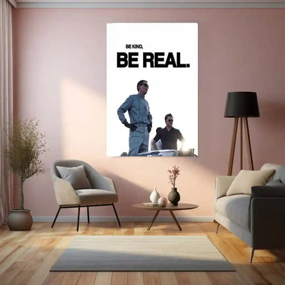 Quote Metal Poster | Ken Miles & Carroll Shelby – Be Kind, Be Real Metal Frame Authentic Racing Mindset Wall Art | Integrity & Brotherhood Quote Metal Poster - TURTLEWINGS 