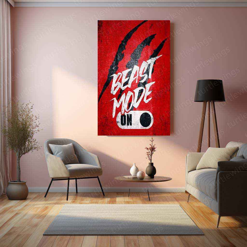 Beast Mode On Metal Poster | Gym Motivation Wall Art | Fitness & Hustle Decor - TURTLEWINGS