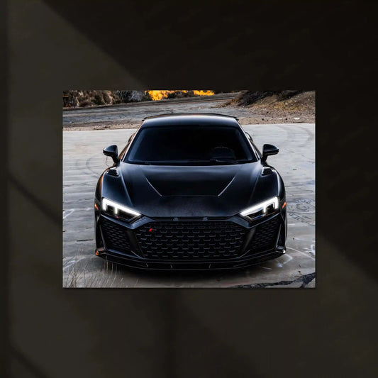 LED | 🖤 Black Audi R8 Neon LED Metal Poster | Luxury Sports Car Wall Art - TURTLEWINGS