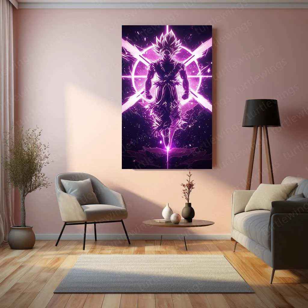 Black Goku Metal Poster – dbz Super Saiyan Art | Powerful Anime Decor - TURTLEWINGS