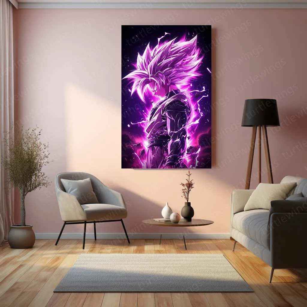 Black Goku Metal Poster – dbz Super Saiyan Art | Powerful Anime Decor 2 - TURTLEWINGS