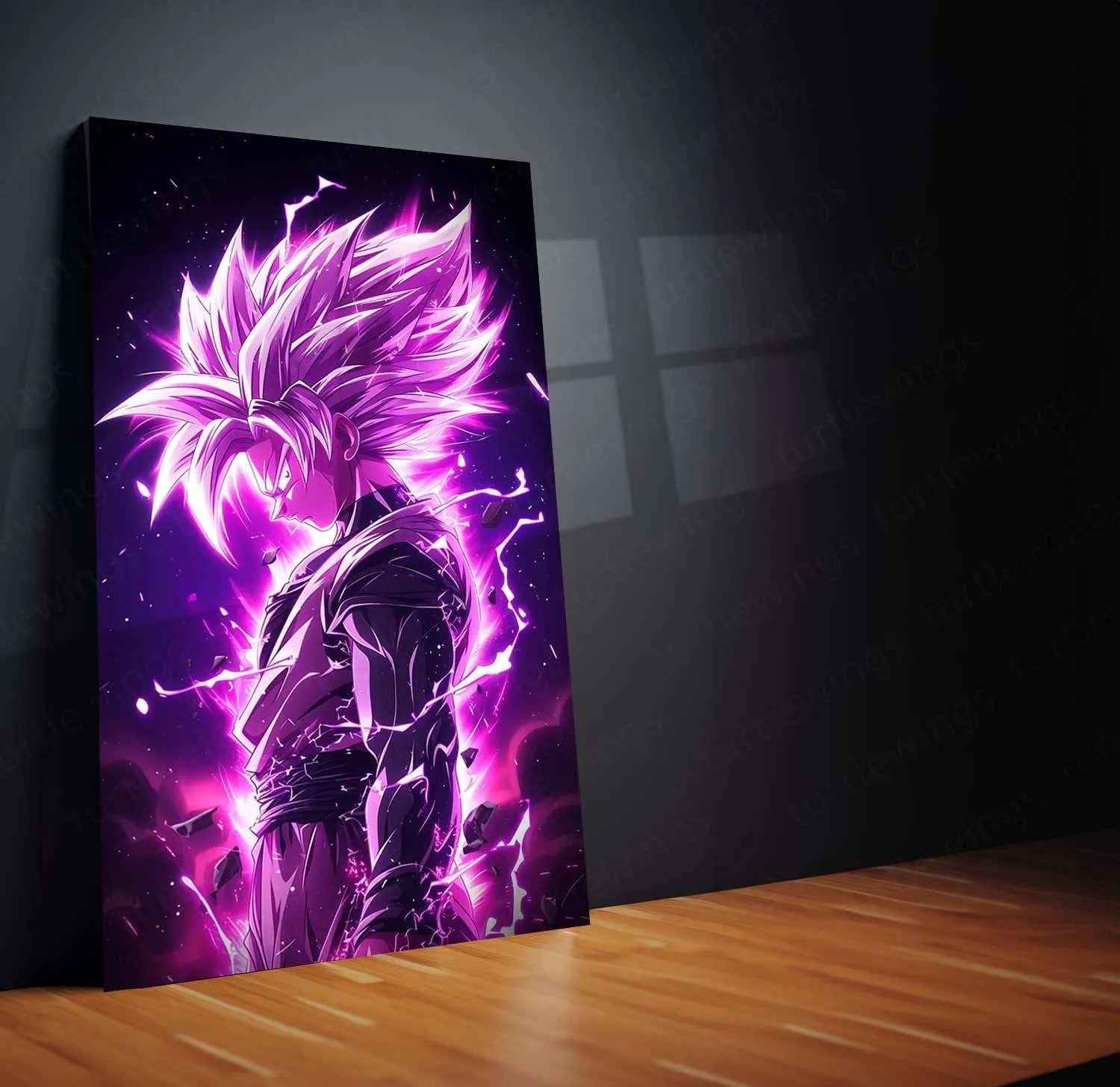 Black Goku Metal Poster – dbz Super Saiyan Art | Powerful Anime Decor 2 - TURTLEWINGS