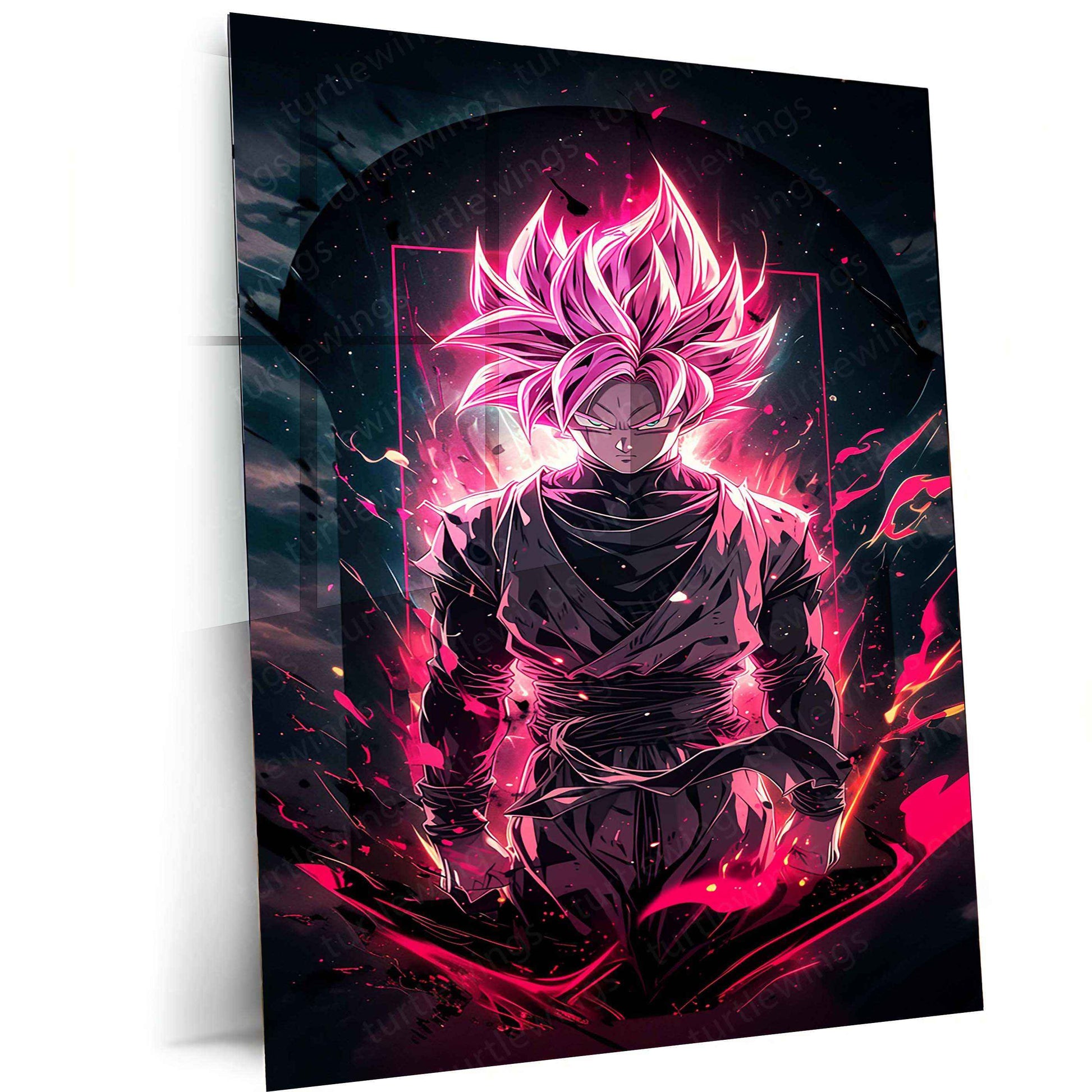 Black Goku Metal Poster – dbz Super Saiyan Art | Powerful Anime Decor 4 - TURTLEWINGS