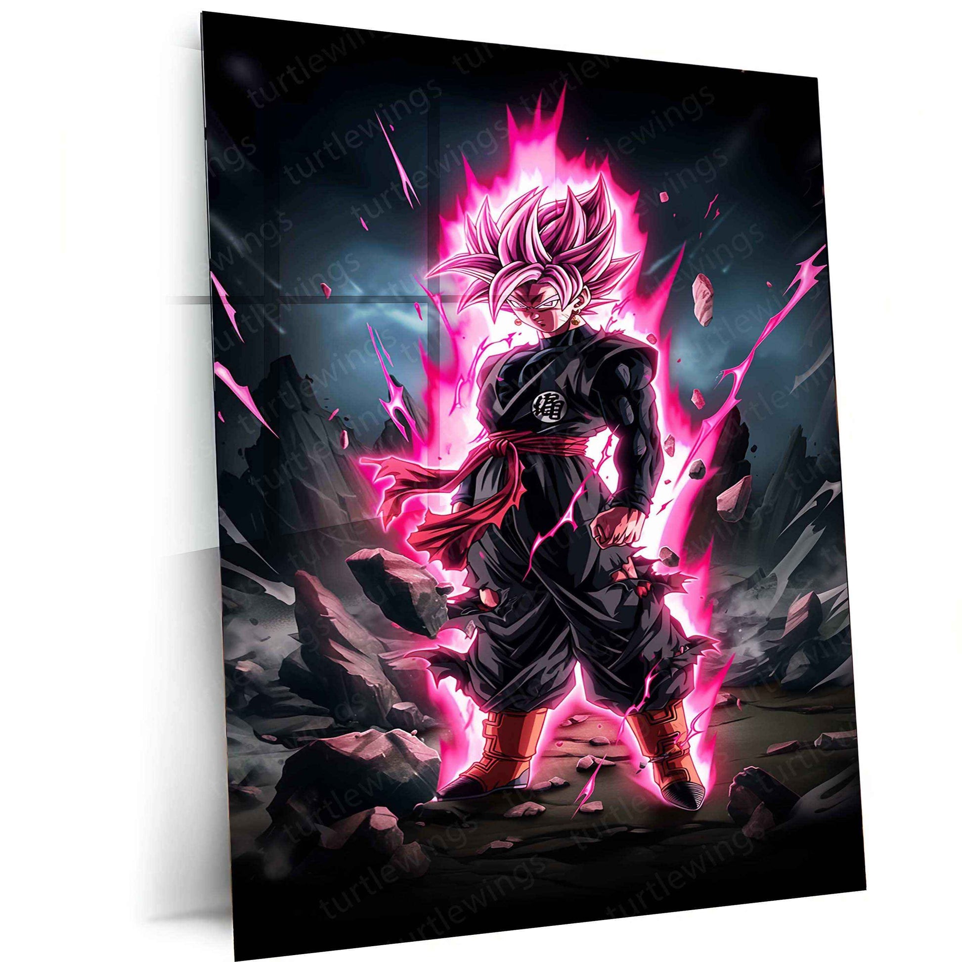Black Goku Metal Poster – dbz Super Saiyan Art | Powerful Anime Decor 7 - TURTLEWINGS