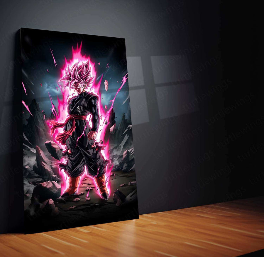 Black Goku Metal Poster – dbz Super Saiyan Art | Powerful Anime Decor 7 - TURTLEWINGS 