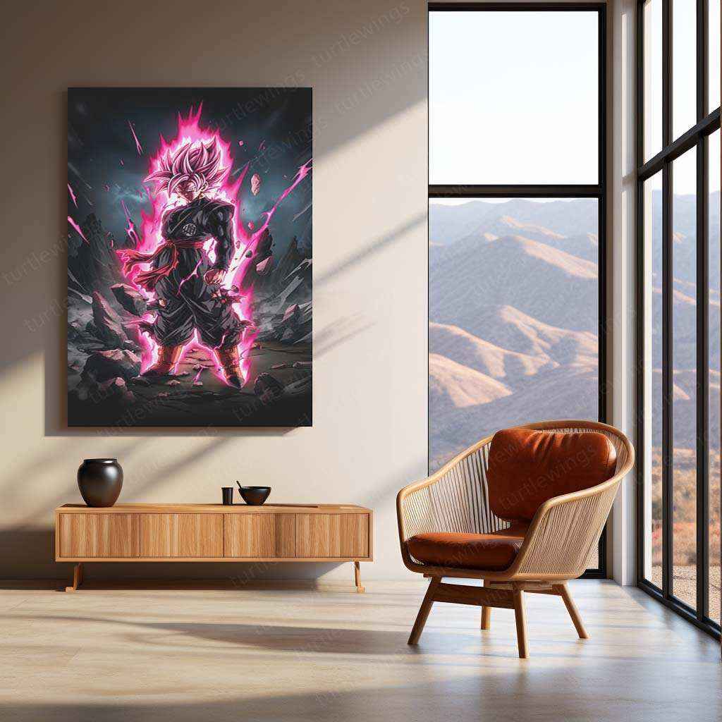 Black Goku Metal Poster – dbz Super Saiyan Art | Powerful Anime Decor 7 - TURTLEWINGS