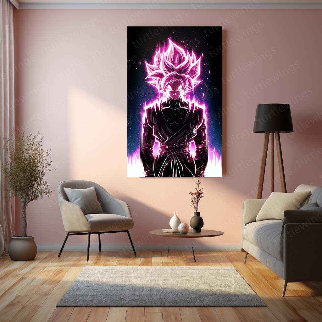 Black Goku Metal Poster – dbz Super Saiyan Art | Powerful Anime Decor 8 - TURTLEWINGS