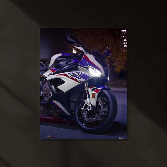 LED | 🏁 BMW M 1000 RR Black Superbike Neon LED Metal Poster | Racing Power Wall Art 02 - TURTLEWINGS
