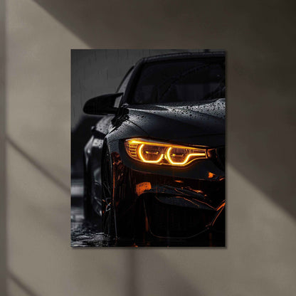 BMW M4 Neon LED Metal Frame â High-Performance Car Wall Art for Auto Enthusiasts - TURTLEWINGS