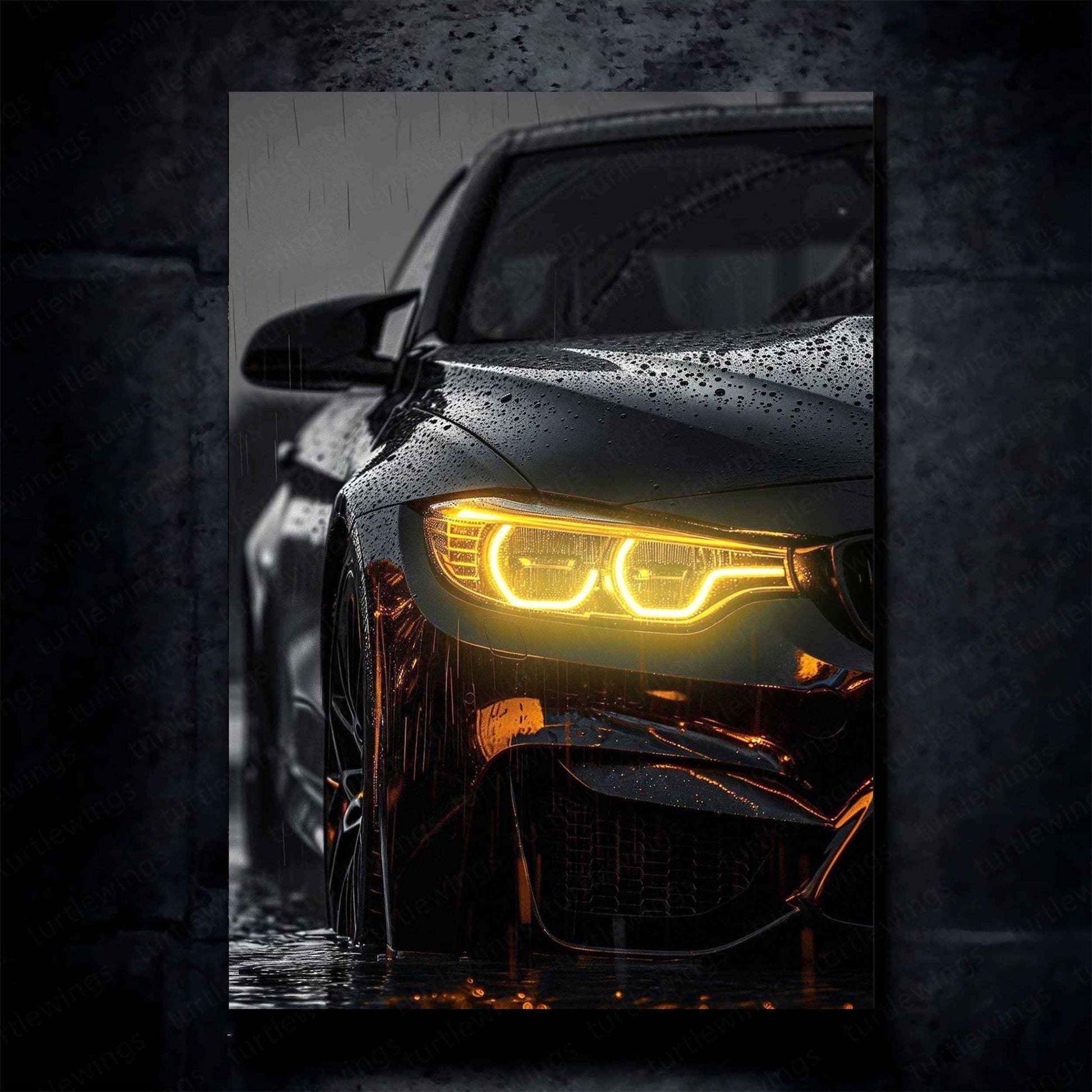 BMW M4 Neon LED Metal Frame â High-Performance Car Wall Art for Auto Enthusiasts - TURTLEWINGS