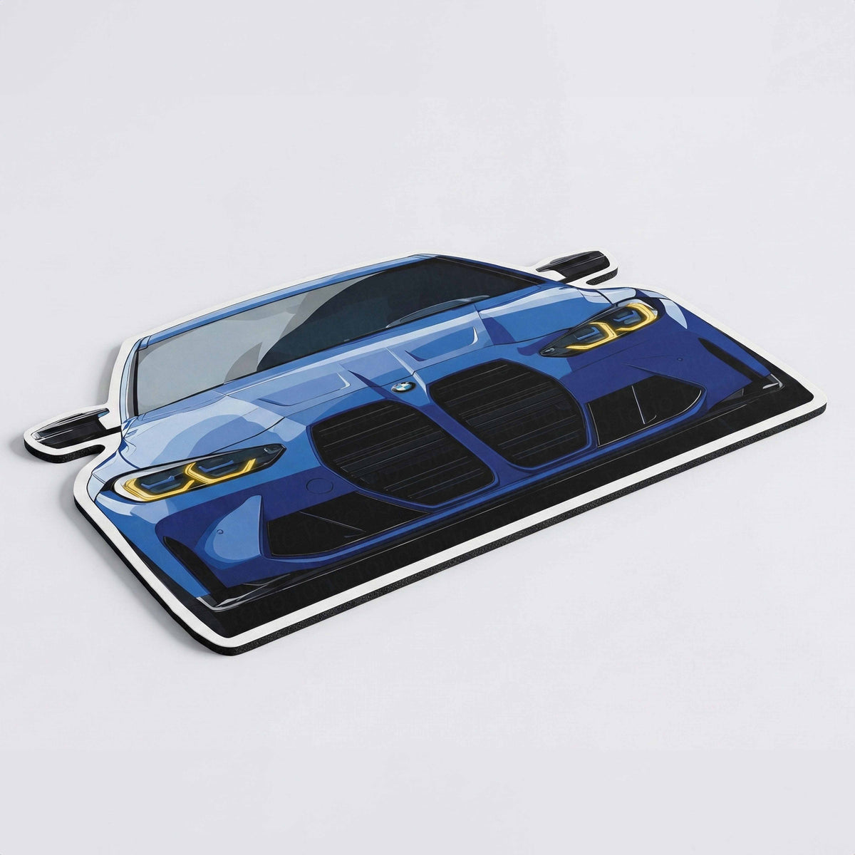 BMW M4 G82 Front Cutout Soft Flat Rug | Anti-Slip Washable Rubber Floor Mat for Bedroom, Living Room & Gaming Room