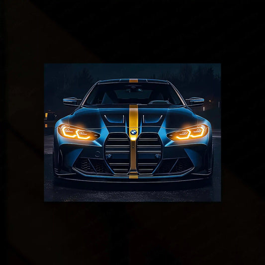 BMW Racing Neon LED Metal Poster â Motorsport-Inspired Wall Art for Speed Enthusiasts - TURTLEWINGS