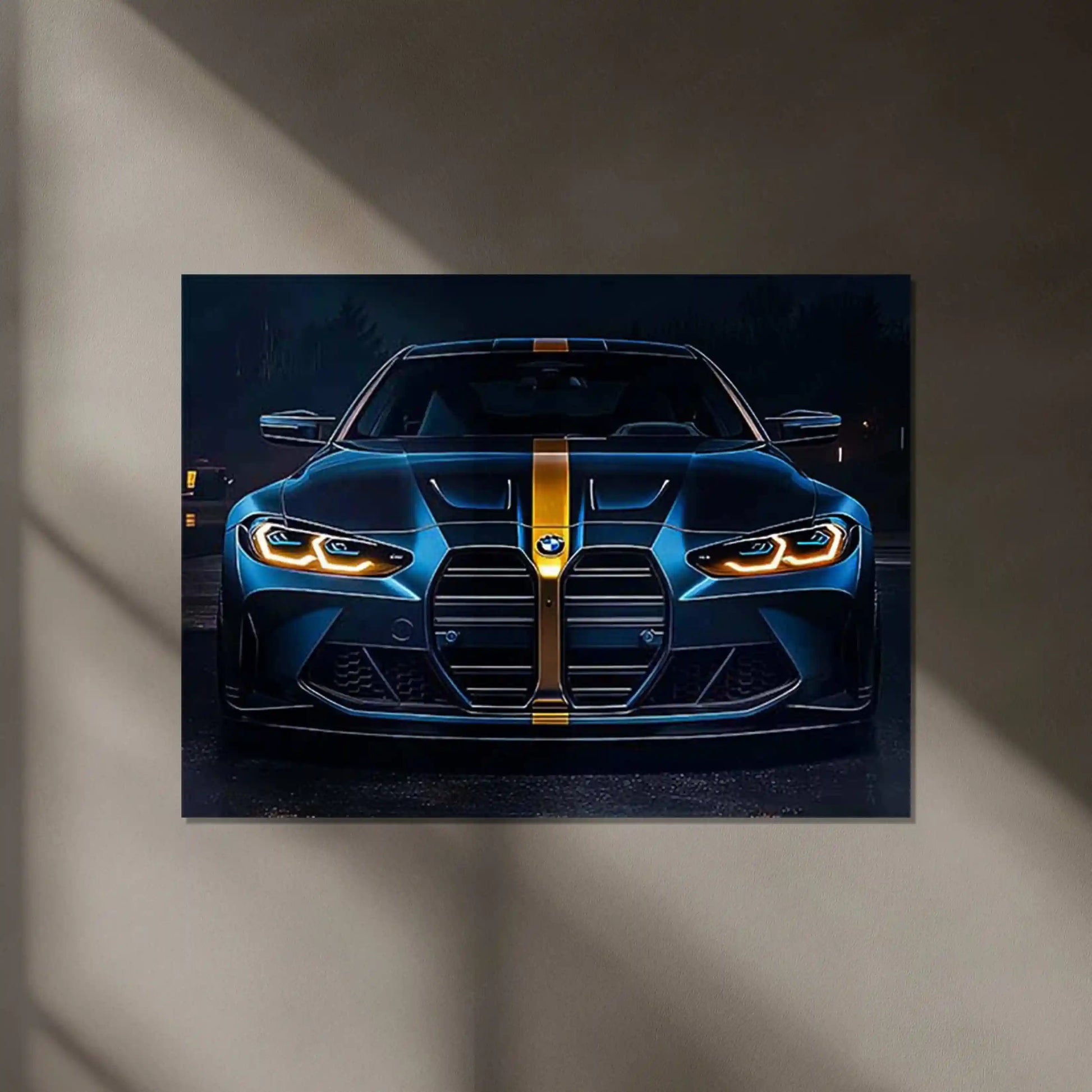 BMW Racing Neon LED Metal Poster â Motorsport-Inspired Wall Art for Speed Enthusiasts - TURTLEWINGS