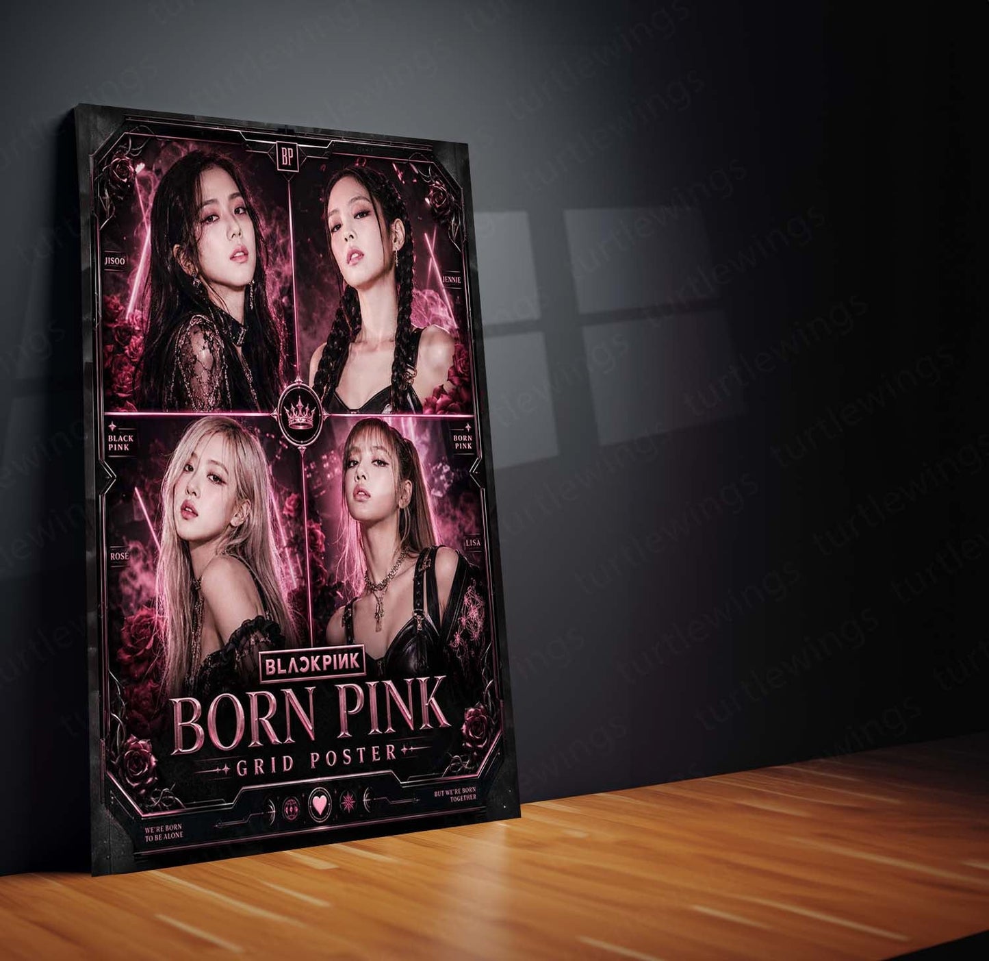 BLACKPINK – Born Pink Grid Poster | K-Pop Girl Group Metal Frame | Premium BLACKPINK Wall Art by TurtleWings