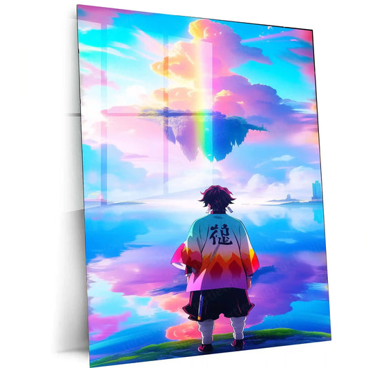 Anime Metal Poster | Tanjiro Kamado Metal Poster | Demon Slayer Wall Art | Water Breathing Aesthetic Decor - TURTLEWINGS