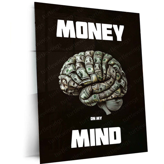 Brain Quote Copy Portrait Metal Poster | Motivational & Inspirational Wall Art | Mindset Decor - TURTLEWINGS