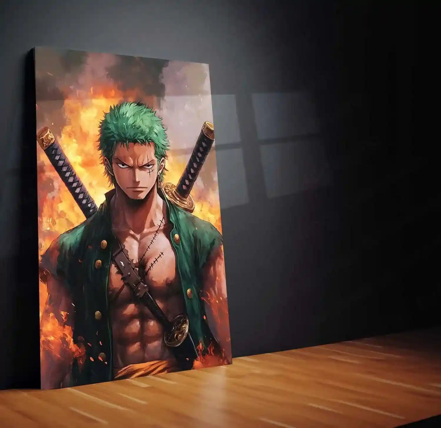 Anime Metal Poster | Roronoa Zoro Metal Poster | One Piece Wall Art | Three-Sword Style Decor - TURTLEWINGS