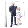 Anime Metal Poster | Satoru Gojo Couple Metal Poster | Jujutsu Kaisen Romantic Anime Frame | Stylish Duo Wall Art