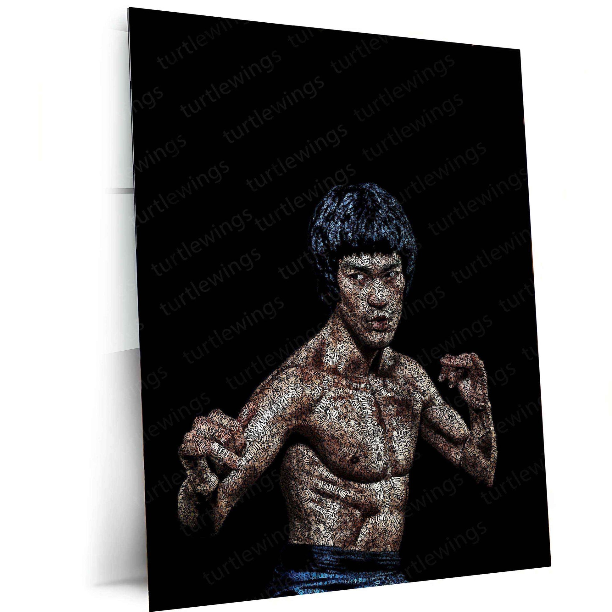 Bruce Lee Metal Poster | Martial Arts Legend Wall Art | Inspirational Kung Fu Decor - TURTLEWINGS