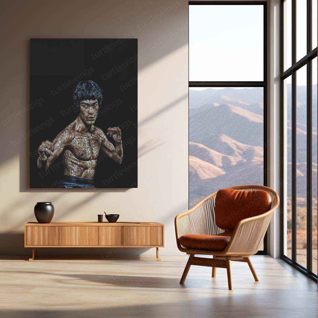 Bruce Lee Metal Poster | Martial Arts Legend Wall Art | Inspirational Kung Fu Decor - TURTLEWINGS
