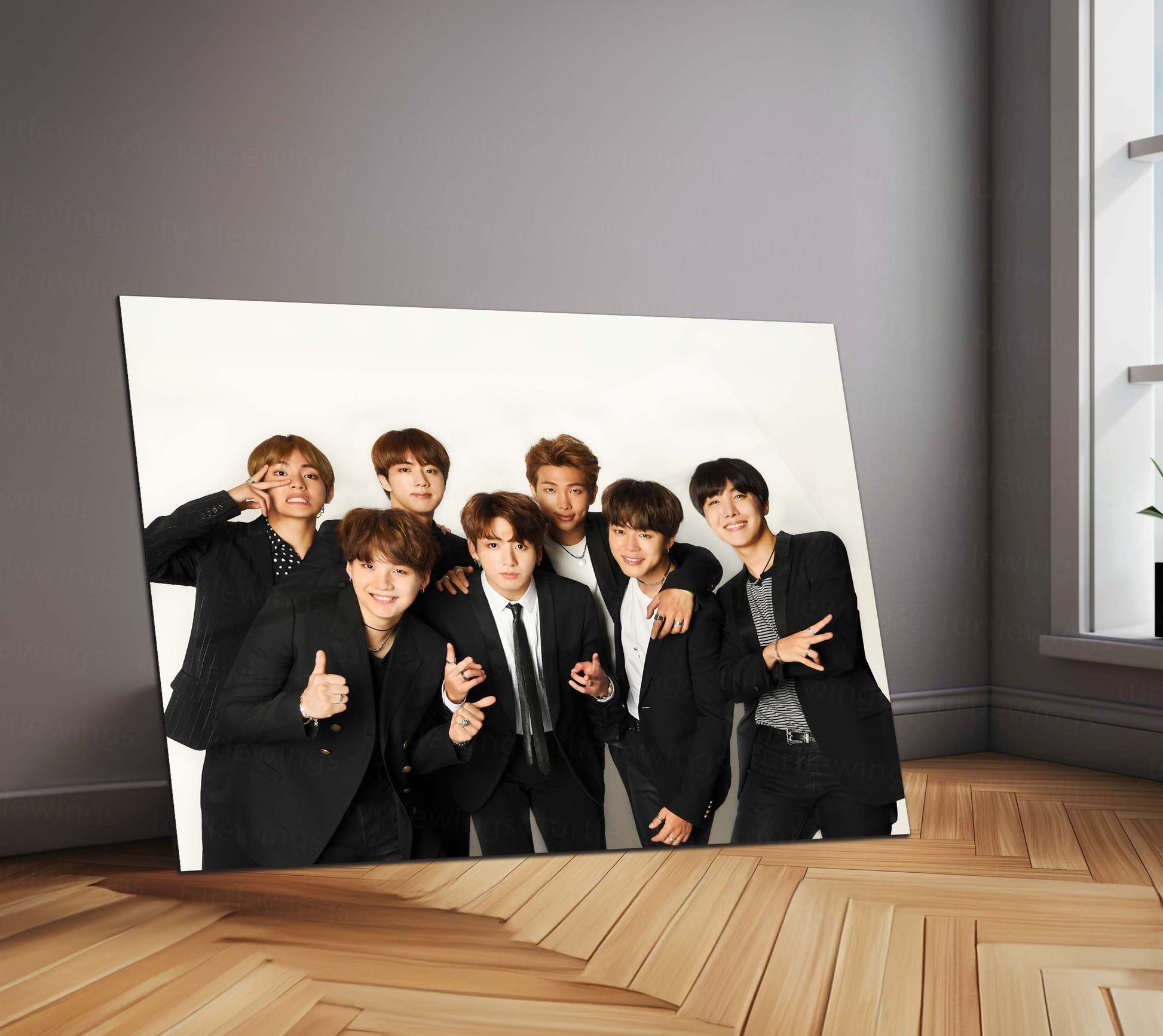 BTS-2 – Metal Frame | Iconic K-Pop Wall Art | Stylish Poster for BTS Army & Korean Pop Fans - TURTLEWINGS