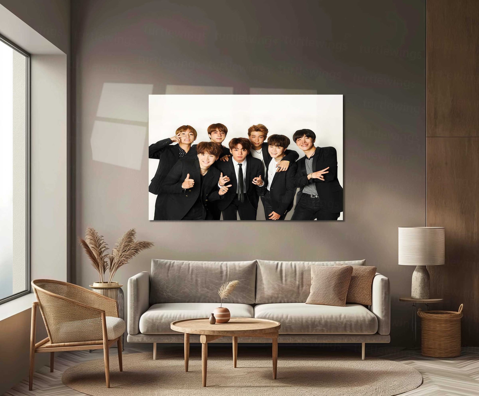 BTS-2 – Metal Frame | Iconic K-Pop Wall Art | Stylish Poster for BTS Army & Korean Pop Fans - TURTLEWINGS