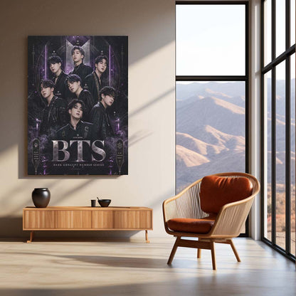 BTS – Dark Concept Member Series | K-Pop Group Metal Frame | Premium BTS Wall Art by TurtleWings