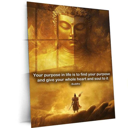 Gautam Buddha Metal Poster – Spiritual Wall Art - TURTLEWINGS