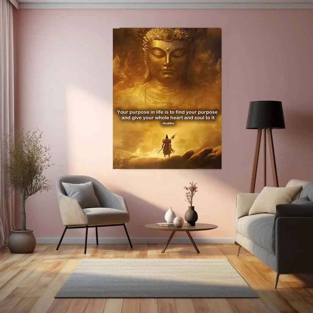 Gautam Buddha Metal Poster – Spiritual Wall Art - TURTLEWINGS