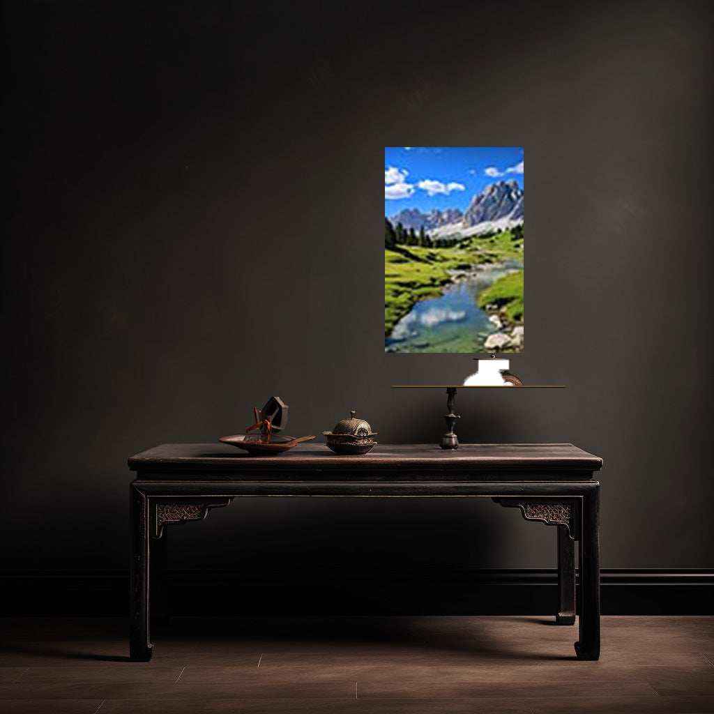 Abstract Nature White Mountain Night Photo Metal Print - TURTLEWINGS