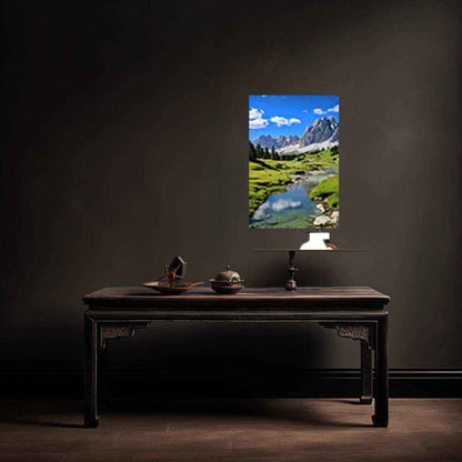 Abstract Nature White Mountain Night Photo Metal Print - TURTLEWINGS