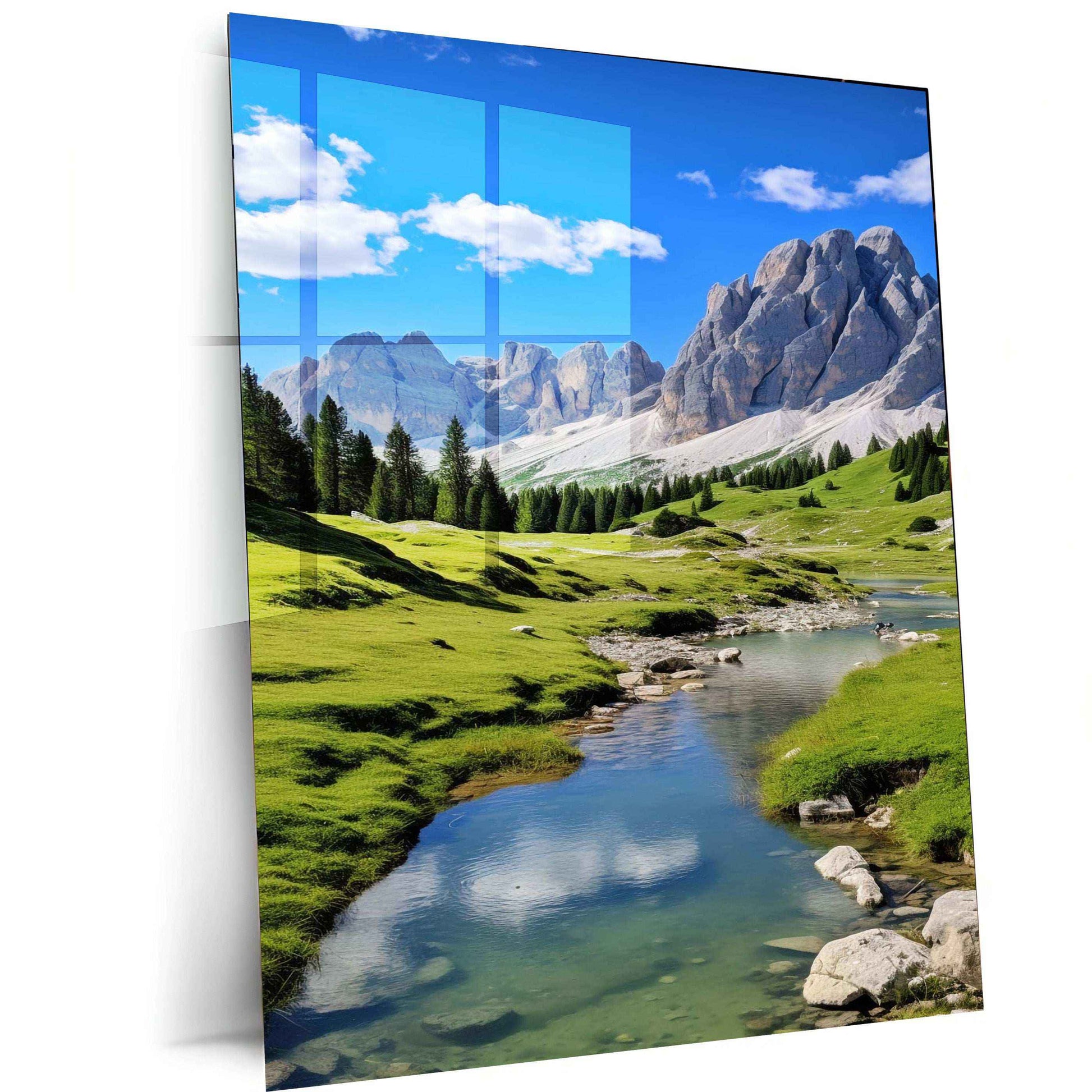 Abstract Nature White Mountain Night Photo Metal Print - TURTLEWINGS