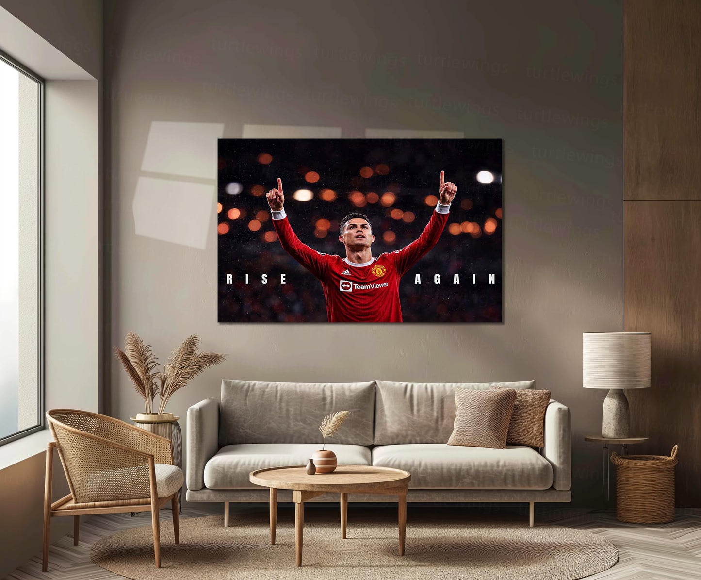 Cristiano Ronaldo – Rise Again Metal Poster CR7 Comeback Mentality Wall Art | Football Resilience Motivation Metal Frame